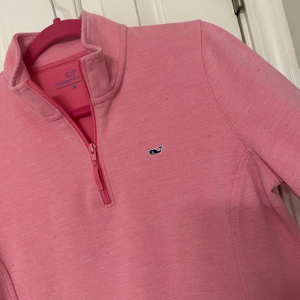 VINEYARD VINES • Bubblegum Pink Quarter Zip Pullover Sweatshirt - Picture 3 of 7